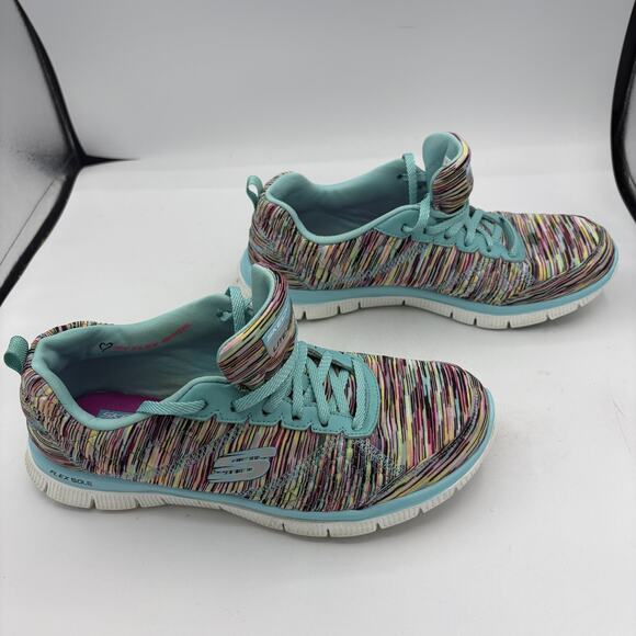 Skechers Lite Weight Shoes Womens Size 10 Multicolor Flex Sole Memory Foam Sneak - Picture 7 of 9